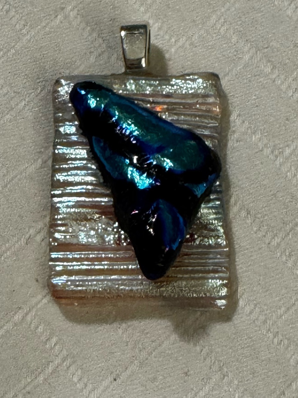 Handcrafted Blue and White Glass Prendant